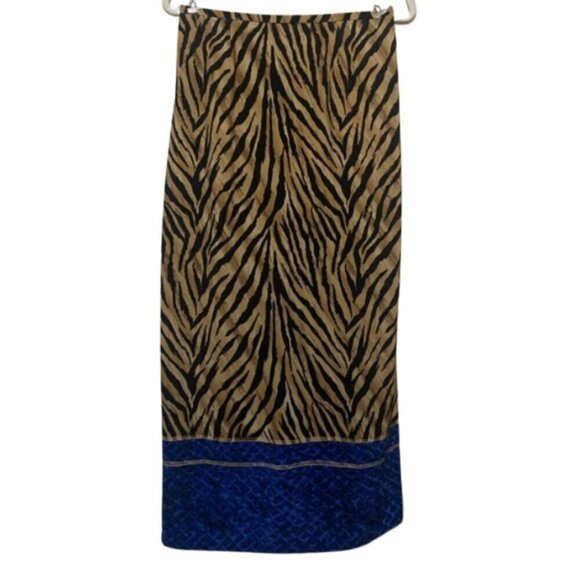 Joan Leslie size 10 animal print midi length side zip funky skirt EUC - Picture 1 of 6